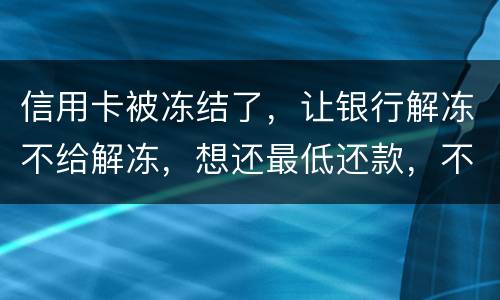 信用卡被冻结了，让银行解冻不给解冻，想还最低还款，不解冻的情况会被起诉吗