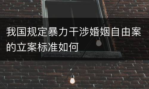 我国规定暴力干涉婚姻自由案的立案标准如何