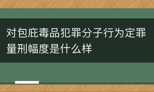 对包庇毒品犯罪分子行为定罪量刑幅度是什么样