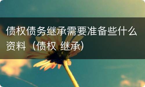 债权债务继承需要准备些什么资料（债权 继承）