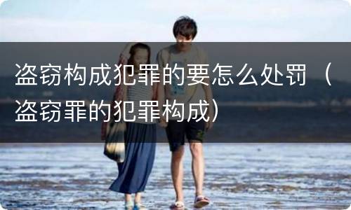 盗窃构成犯罪的要怎么处罚（盗窃罪的犯罪构成）