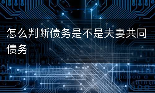怎么判断债务是不是夫妻共同债务