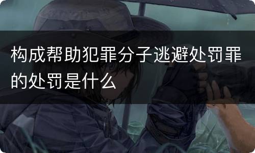 构成帮助犯罪分子逃避处罚罪的处罚是什么