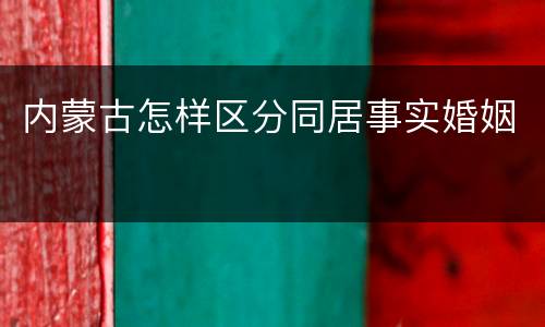 内蒙古怎样区分同居事实婚姻