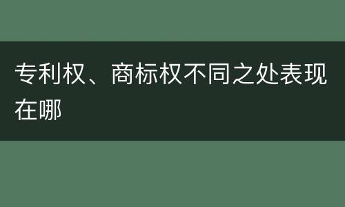 专利权、商标权不同之处表现在哪