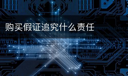 购买假证追究什么责任
