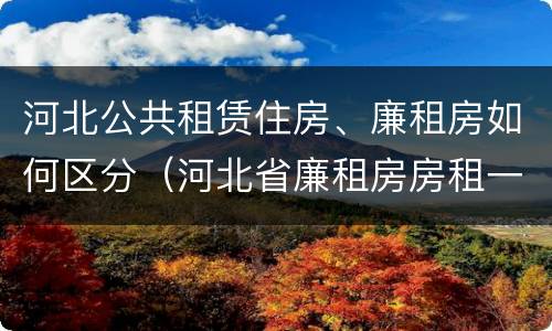 河北公共租赁住房、廉租房如何区分（河北省廉租房房租一年多少钱）