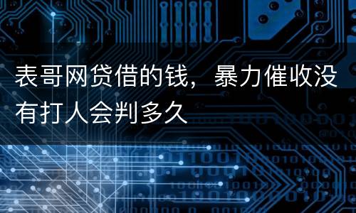 表哥网贷借的钱，暴力催收没有打人会判多久