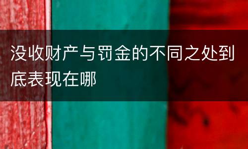 没收财产与罚金的不同之处到底表现在哪