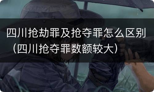 四川抢劫罪及抢夺罪怎么区别（四川抢夺罪数额较大）