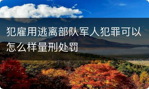 犯雇用逃离部队军人犯罪可以怎么样量刑处罚