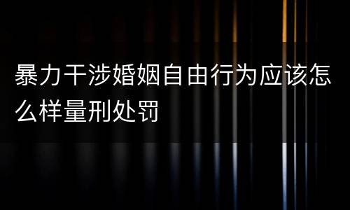 暴力干涉婚姻自由行为应该怎么样量刑处罚