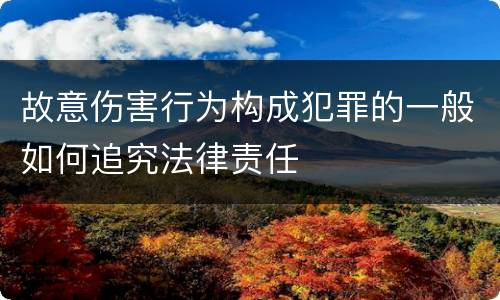 故意伤害行为构成犯罪的一般如何追究法律责任