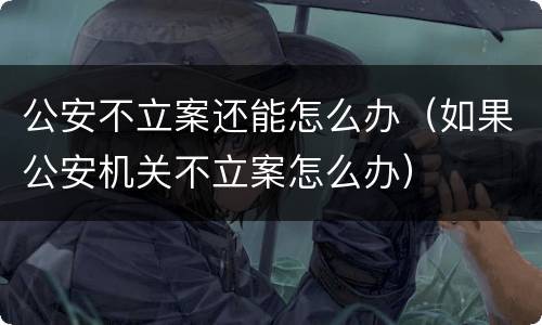 公安不立案还能怎么办（如果公安机关不立案怎么办）