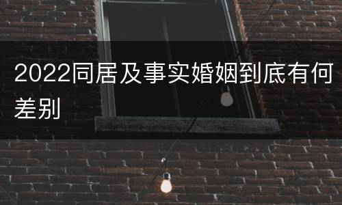 2022同居及事实婚姻到底有何差别