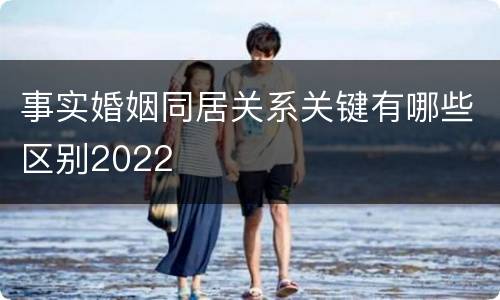 事实婚姻同居关系关键有哪些区别2022