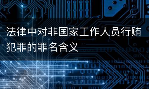 法律中对非国家工作人员行贿犯罪的罪名含义