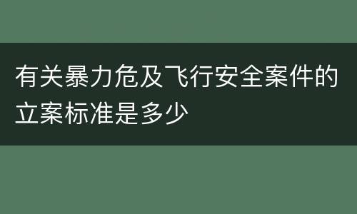 有关暴力危及飞行安全案件的立案标准是多少