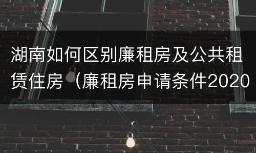 湖南如何区别廉租房及公共租赁住房（廉租房申请条件2020湖南）