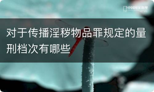 对于传播淫秽物品罪规定的量刑档次有哪些