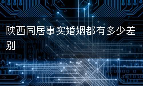 陕西同居事实婚姻都有多少差别