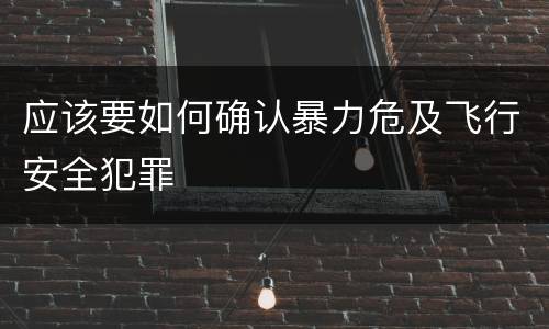 应该要如何确认暴力危及飞行安全犯罪