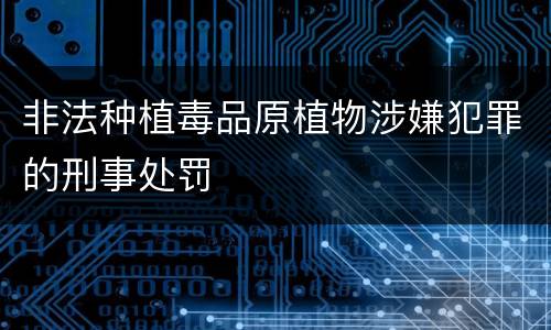 非法种植毒品原植物涉嫌犯罪的刑事处罚