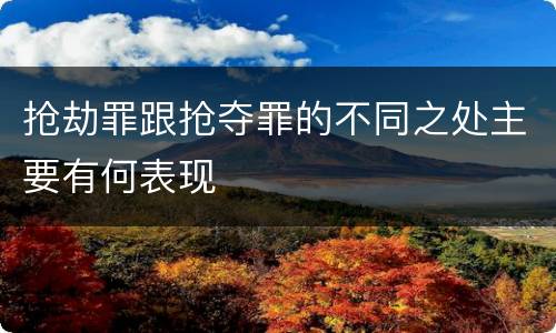 抢劫罪跟抢夺罪的不同之处主要有何表现