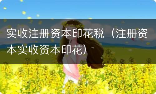 实收注册资本印花税（注册资本实收资本印花）