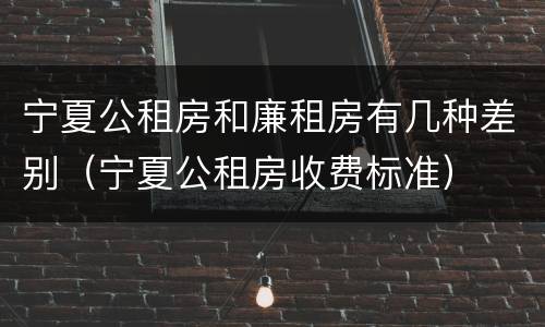 宁夏公租房和廉租房有几种差别（宁夏公租房收费标准）