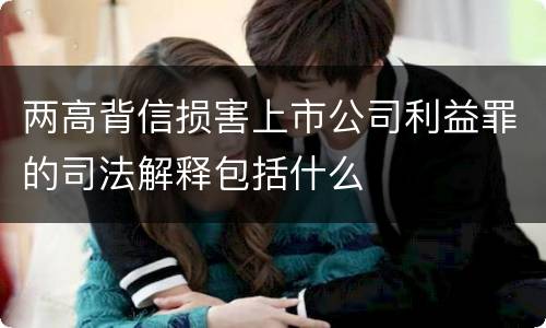 两高背信损害上市公司利益罪的司法解释包括什么