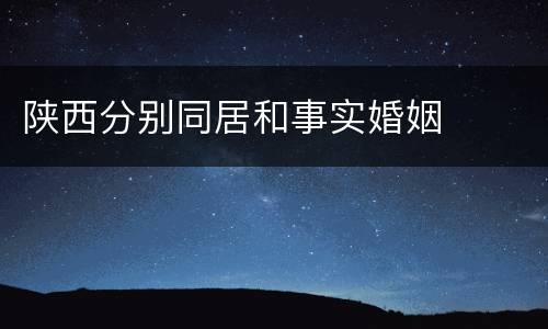 陕西分别同居和事实婚姻