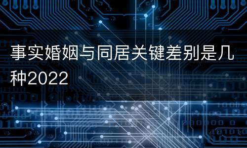 事实婚姻与同居关键差别是几种2022