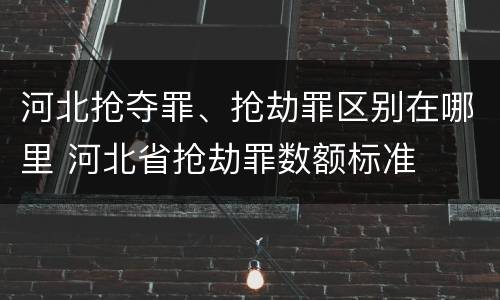 河北抢夺罪、抢劫罪区别在哪里 河北省抢劫罪数额标准