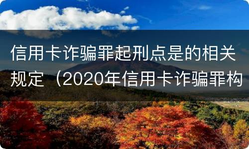 信用卡诈骗罪起刑点是的相关规定（2020年信用卡诈骗罪构成要件）