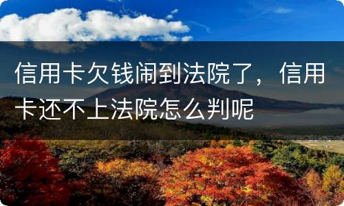 信用卡欠钱闹到法院了，信用卡还不上法院怎么判呢