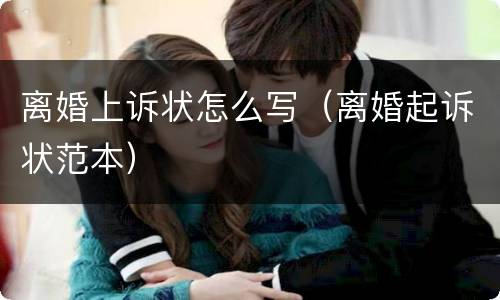 离婚上诉状怎么写（离婚起诉状范本）