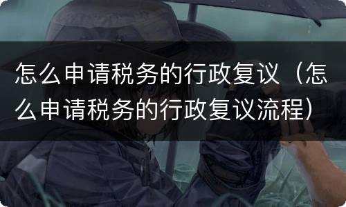 怎么申请税务的行政复议（怎么申请税务的行政复议流程）