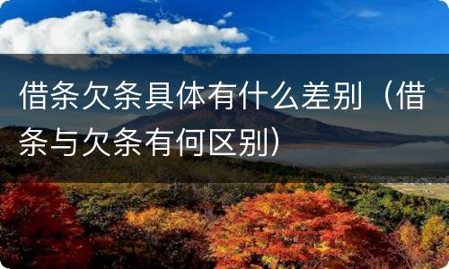 借条欠条具体有什么差别（借条与欠条有何区别）