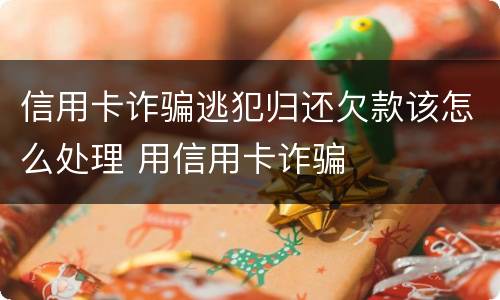 信用卡诈骗逃犯归还欠款该怎么处理 用信用卡诈骗
