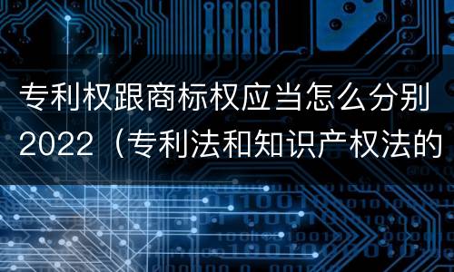 专利权跟商标权应当怎么分别2022（专利法和知识产权法的区别）