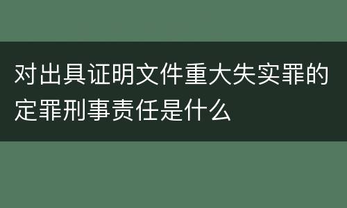对出具证明文件重大失实罪的定罪刑事责任是什么