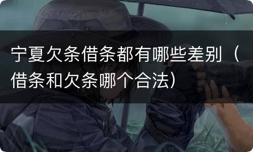 宁夏欠条借条都有哪些差别（借条和欠条哪个合法）