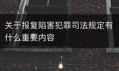 关于报复陷害犯罪司法规定有什么重要内容