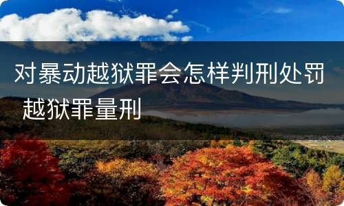 对暴动越狱罪会怎样判刑处罚 越狱罪量刑