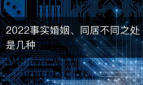 2022事实婚姻、同居不同之处是几种