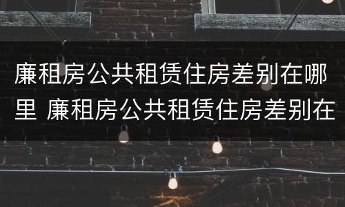 廉租房公共租赁住房差别在哪里 廉租房公共租赁住房差别在哪里查询
