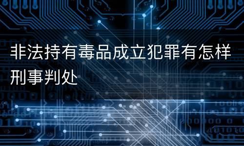 非法持有毒品成立犯罪有怎样刑事判处