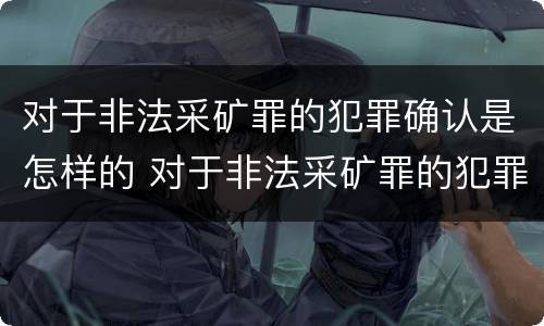 对于非法采矿罪的犯罪确认是怎样的 对于非法采矿罪的犯罪确认是怎样的程序