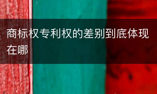 商标权专利权的差别到底体现在哪